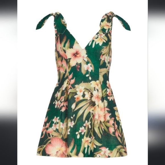 Zimmermann Lexi Tie Mini Floral Dress size 4 = 10-12 usa - Picture 2 of 3